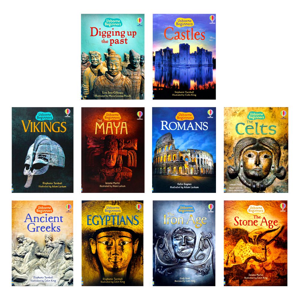 Usborne Beginners History 10 Books Collection Set (Romans, Vikings, Egyptians