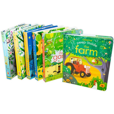 Usborne Peep Inside 6 Board Books Children Collection Box Set Toddlers