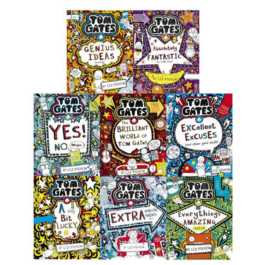 Tom Gates 8 Books Set Collection Liz Pichon Extra Special Treats,Tiny Bit Lucky