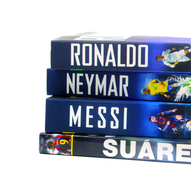 Football Icons 4 Book Set Collection (Messi, Ronaldo, Neymar, Suarez) by Luca Caioli