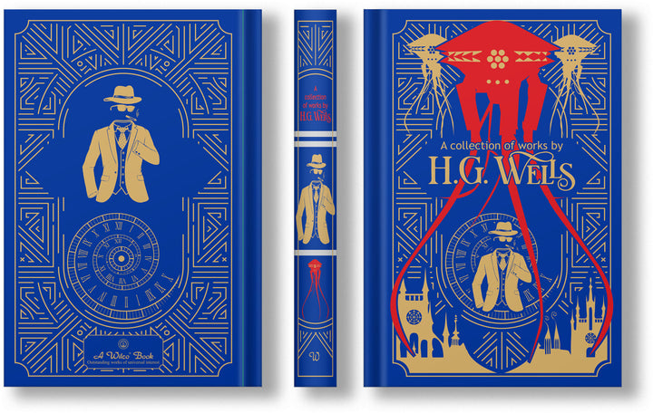 A Collection of Works by H.G. Wells - Leather Bound Classic Science Fiction Hardback, Age 12+