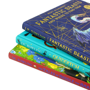 J.K. Rowling Illustrated Edition Collection 3 Books Set Hardback (Fantastic Beasts and Where to Find Them, Quidditch Through the Ages, The Tales of Beedle the Bard)