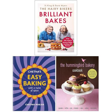 The Hairy Bikers Brilliant Bakes, Chetna's Easy Baking & The Hummingbird Bakery Cookbook 3 Books Collection Set