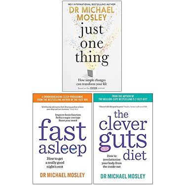Dr Michael Mosley Collection 3 Books Set (Just One Thing [Hardcover], Fast Asleep, The Clever Guts Diet)