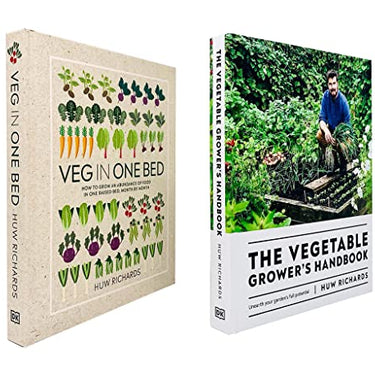 Huw Richards Collection – 2-Book Set (Veg in One Bed & The Vegetable Grower’s Handbook) | Gardening, Vegetable Growing, Planting Guide & Organic Tips