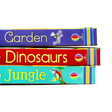 Usborne Pop Up 3 Books Set Collection by Fiona Watts, Jungle, Garden, Dinosaurs...