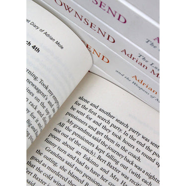 Adrian Mole 8 Book Set by Sue Townsend, Humorous Coming of Age Paperback Collection, Engaging British Comedy Series for Teens & Adults