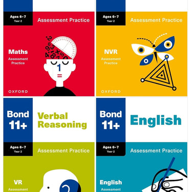 Bond 11+ English 4 Books Set Ages 6-7 Inc Assessment and Tests