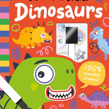Wipe-Clean Sticker Funny Faces Dinosaurs Activity Book – Create Hilarious Dino Characters With Reusable Stickers!