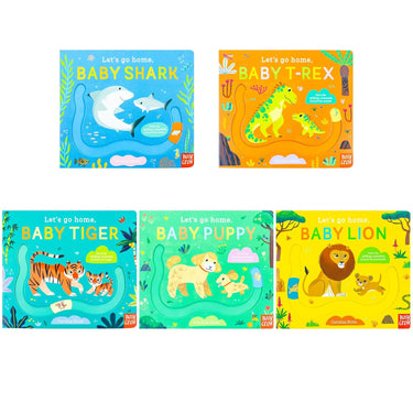Let’s Go Home Series 5 Books Collection Set by David Bedford – Adorable Animal Adventures for Little Readers | Baby Shark, Baby T-Rex, Baby Tiger, Baby Puppy and Baby Lion
