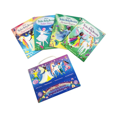 Usborne: Sticker Dolly Dressing Magical Activity Pack By Fiona Watt 4 Books Collection Box Set (Sticker Dolly Dressing: Magical Kingdom, Ballet Fairies, Rainbow Unicorns & Mermaid Kingdom)