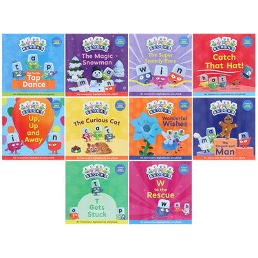 Alphablocks Read Together Interactive Children's 10 Picture Books Collection Set (Wonderful Wishes, The Curious Cat, Catch That Hat, The Magic ... Stuck and 4 More) for Early Readers