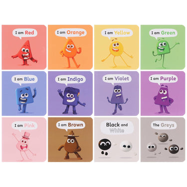 A Case of Colourblocks 12 Mini Books Collection Boxset (I am Red, I am Blue, I am Yellow, I am Green, I am Orange, I am Purple, I am Pink, I am Brown, Black and White, I am Indigo, I am Violet and Grey)