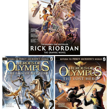 Heroes of Olympus Graphic Novels– 3-Book Collection by Rick Riordan| Greek Mythology,& Fantasy (The Lost Hero, The Son of Neptune, The Mark of Athena)