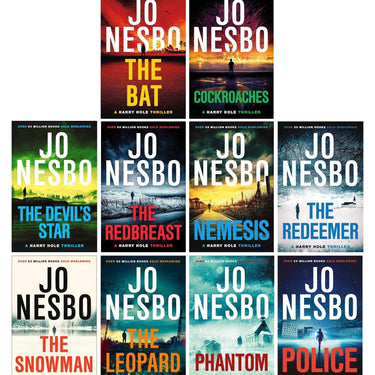 Harry Hole Series By Jo Nesbo Book 1-10 Collection 10 Books Set (Police, Phantom, The Leopard, The Snowman, The Redeemer, Nemesis, The Redbreast, The Devil's Star, Cockroaches and The Bat)