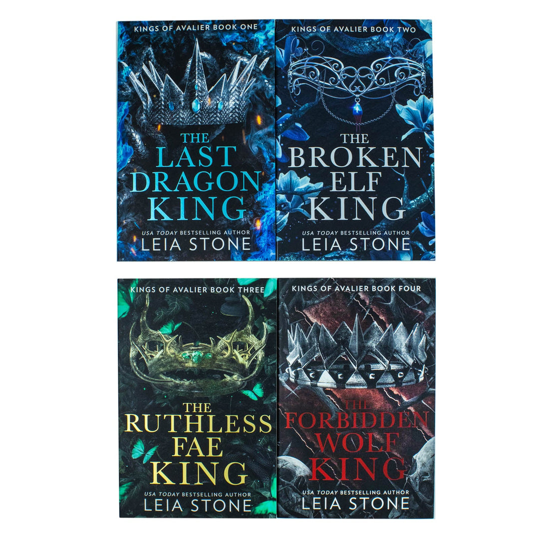 Kings of Avalier 4 Books Collection Set By Leia Stone(The Last Dragon King, The Broken Elf King, The Ruthless Fae King & The Forbidden Wolf King)