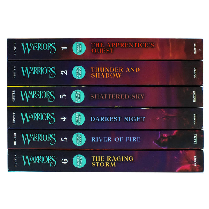 Warriors Cat A Vision of Shadows Series Books 1 - 6 Series 6 Collection Set By Erin Hunter