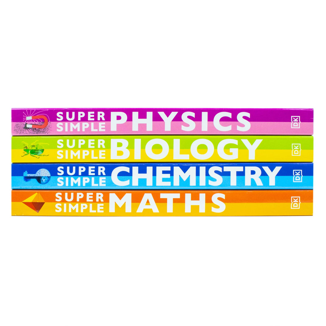 DK Super Simple Study Guide 4 Books Collection Set (Super Simple Maths, Chemistry, Physics & Biology)