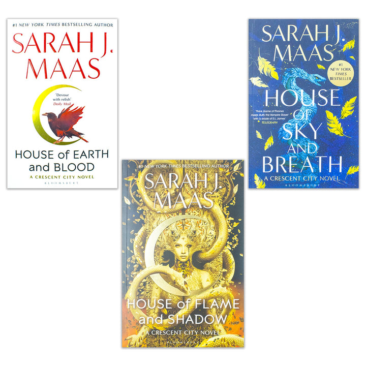 Crescent City Series by Sarah J. Maas 3 Books Collection Set [House of Sky and Breath, House of Earth and Blood, House of Flame and Shadow]