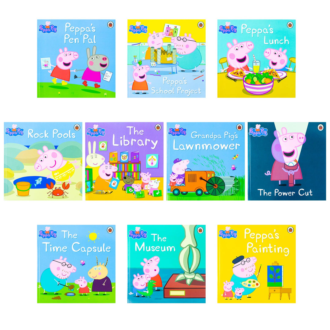 Peppa Pig Collection 10 Books Set in a Purple Gift Bag With Audio CD - Perfect for Ages 0-5 - Enjoy the Adventures of Peppa in Paperback Format