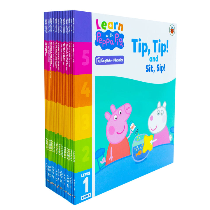 Learn with Peppa Pig English Phonics Level 1 & 2 Collection 20 Book Set