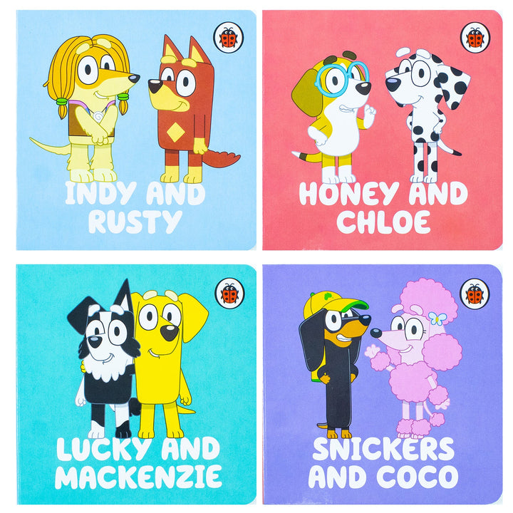 Bluey and Friends Little Library 4 Books Collection Set (Snickers and Coco, Honey and Chloe, Lucky and Mackenzie, Indy and Rusty)