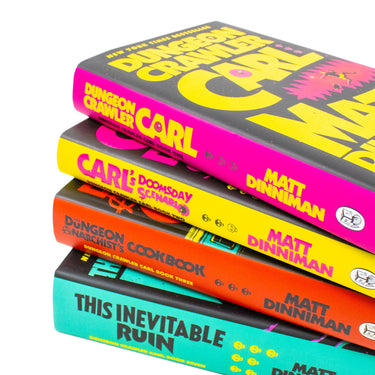 Dungeon Crawler Carl Series by Matt Dinniman 4 Books Collection Set (Dungeon Crawler Carl, Carl's Doomsday Scenario, The Dungeon Anarchist's Cookbook and This Inevitable Ruin) | Hardcover
