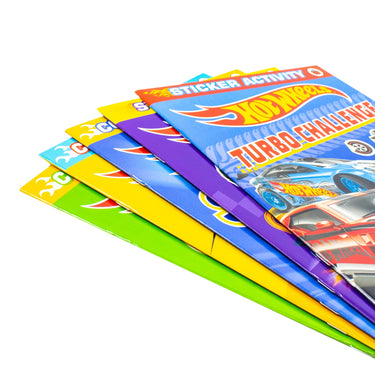 Hot Wheels Sticker Activity 5 Book Collection Set (Turbo Challenge, Criss Cross Crash, Built For Speed, Stunt Zone, Made To Race) | Paperback
