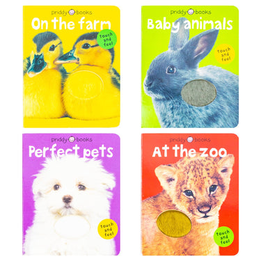 Bright Baby Touch and Feel Boxed Set: On the Farm, Baby Animals, at the Zoo and Perfect Pets (Bright Baby Touch and Feel) by Roger Priddy