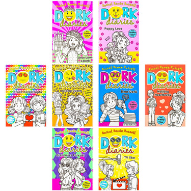 Dork Diaries 8 Book Collection Set (TV Star, Frenemies Forever, Holiday Heartbreak, Dear Dork, Drama Queen, Crush Catastrophe, Puppy Love, Once Upon A Dork) | Paperback