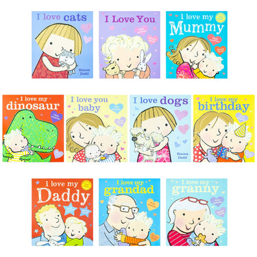 I Love You Mummy, Daddy, Grandad, Granny, Baby, cats , dogs 10 Books Set by Emma Dodd - Paperback Collection for 3-6 Years Old Friendship Readers