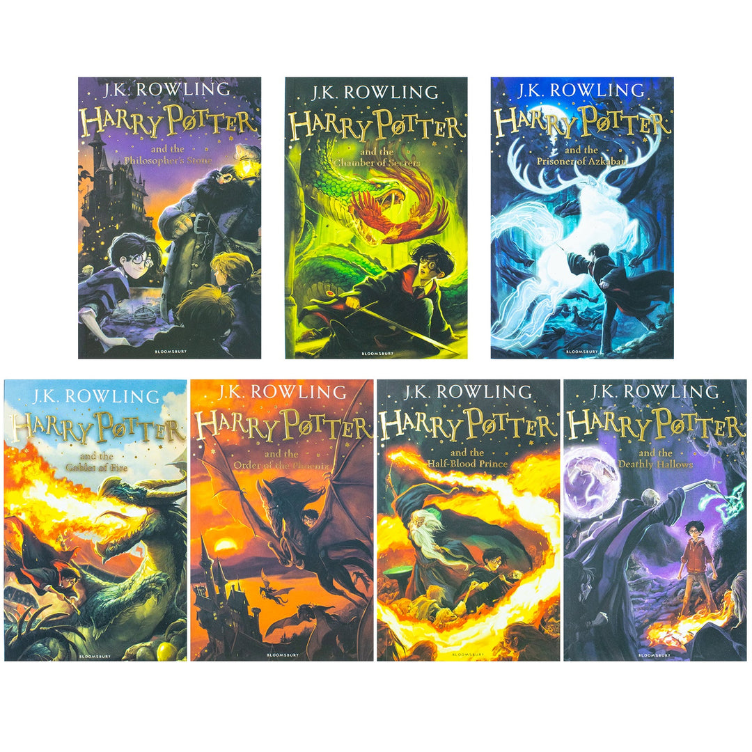 Harry Potter Book Set The Complete Collection by J.K Rowling Paperback Purple *NO BOX INCLUDED*