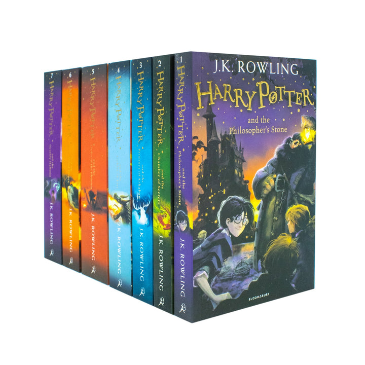 Harry Potter 7 Books Box Set Collection by J K Rowling - Paperback Fantasy Series Age 12+ Hogwarts wizard adventures Purple Box Fiction