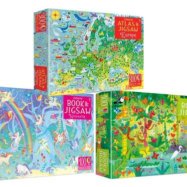 Usborne Book And Jigsaw 3 Books Set Collection