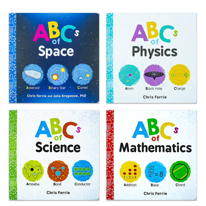 Baby University Abc's Board Book Set By Chris Ferrie & Julia Kregenow (Space, Physics, Science, Mathematics)