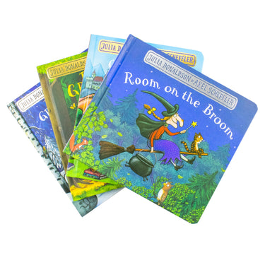 Julia Donaldson And Axel Scheffler 4 Book Collection Set (Charlie Cookie's Favourite Book, The Gruffalo, The Gruffalo's Child, Room On The Broom)