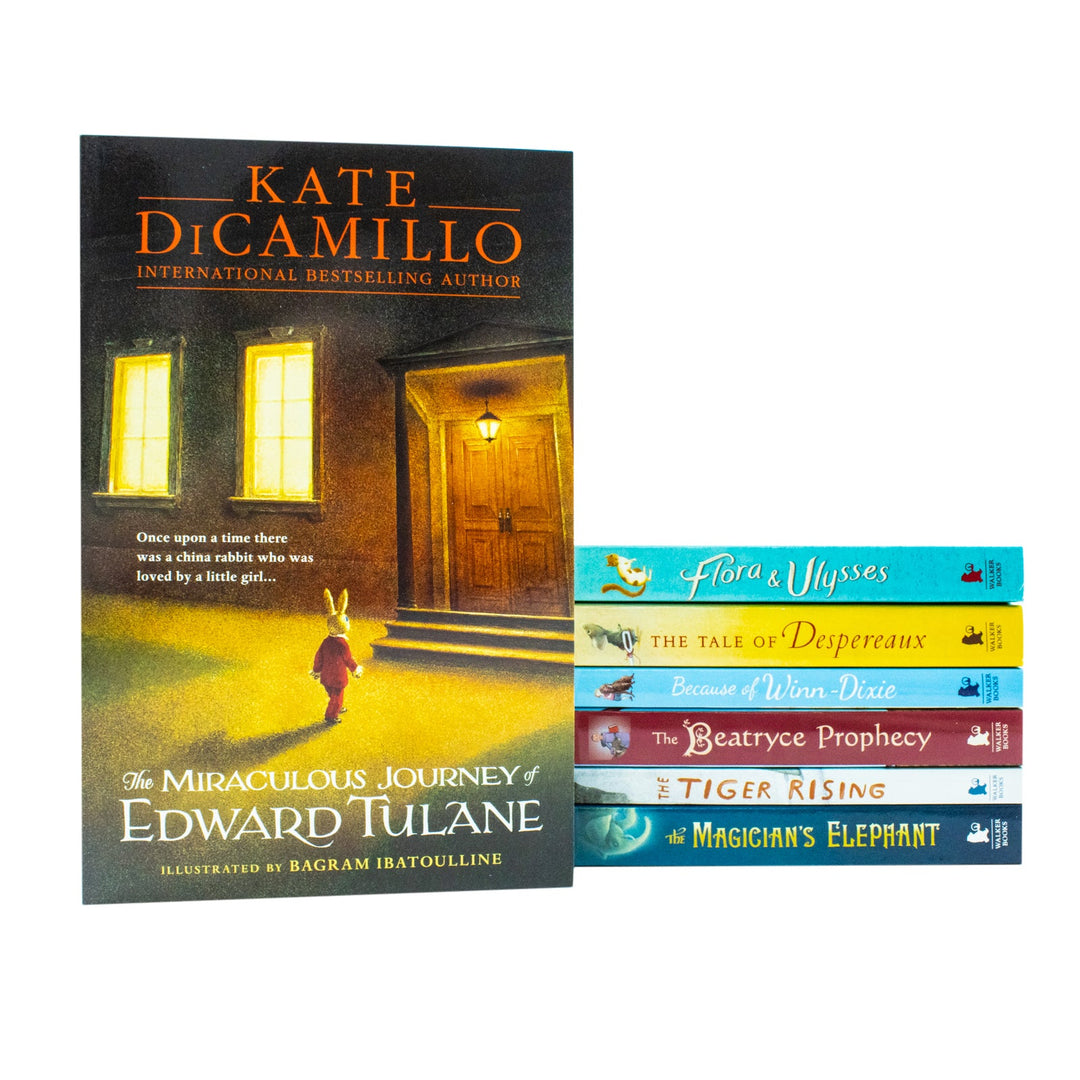 Kate Dicamillo Collection 7 Books Box Set (The Miraculous Journey of Edward Tulane, Magician's Elephant, Tiger Rising, Beatryce Prophecy, Because of Winn-Dixie, Tale of Despereaux & Flora & Ulysses)