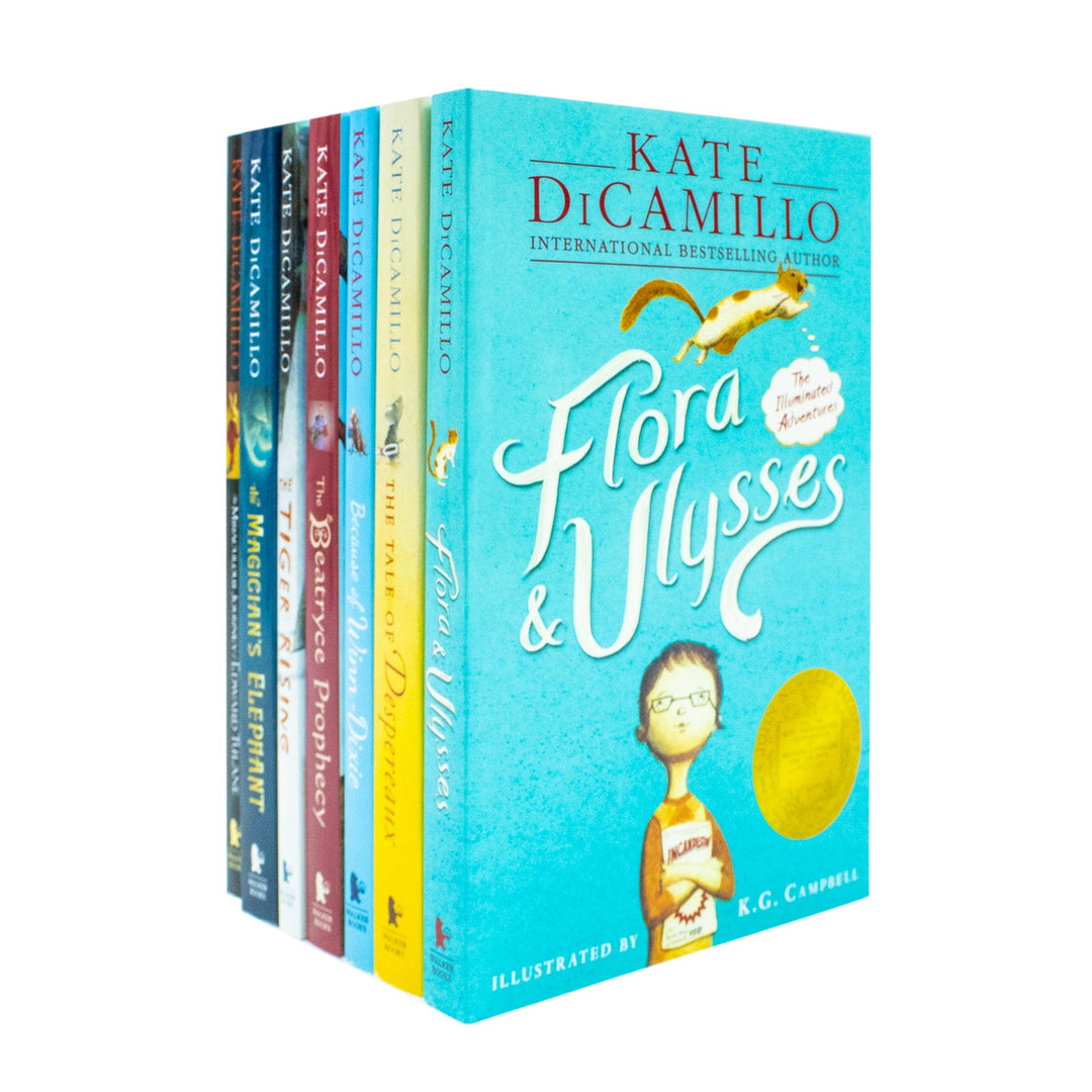 Kate Dicamillo Collection 7 Books Box Set (The Miraculous Journey of Edward Tulane, Magician's Elephant, Tiger Rising, Beatryce Prophecy, Because of Winn-Dixie, Tale of Despereaux & Flora & Ulysses)