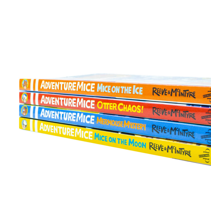 Adventure mice 4 Book Set by Reeve & McIntyre (Mice On The Ice,Otter Chaos,Mermouse Mystery,Mice On The Moon)