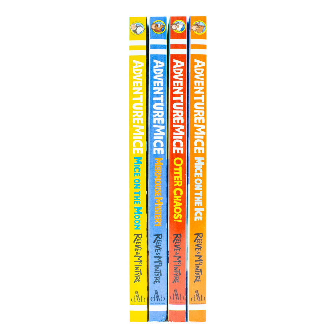 Adventure mice 4 Book Set by Reeve & McIntyre (Mice On The Ice,Otter Chaos,Mermouse Mystery,Mice On The Moon)