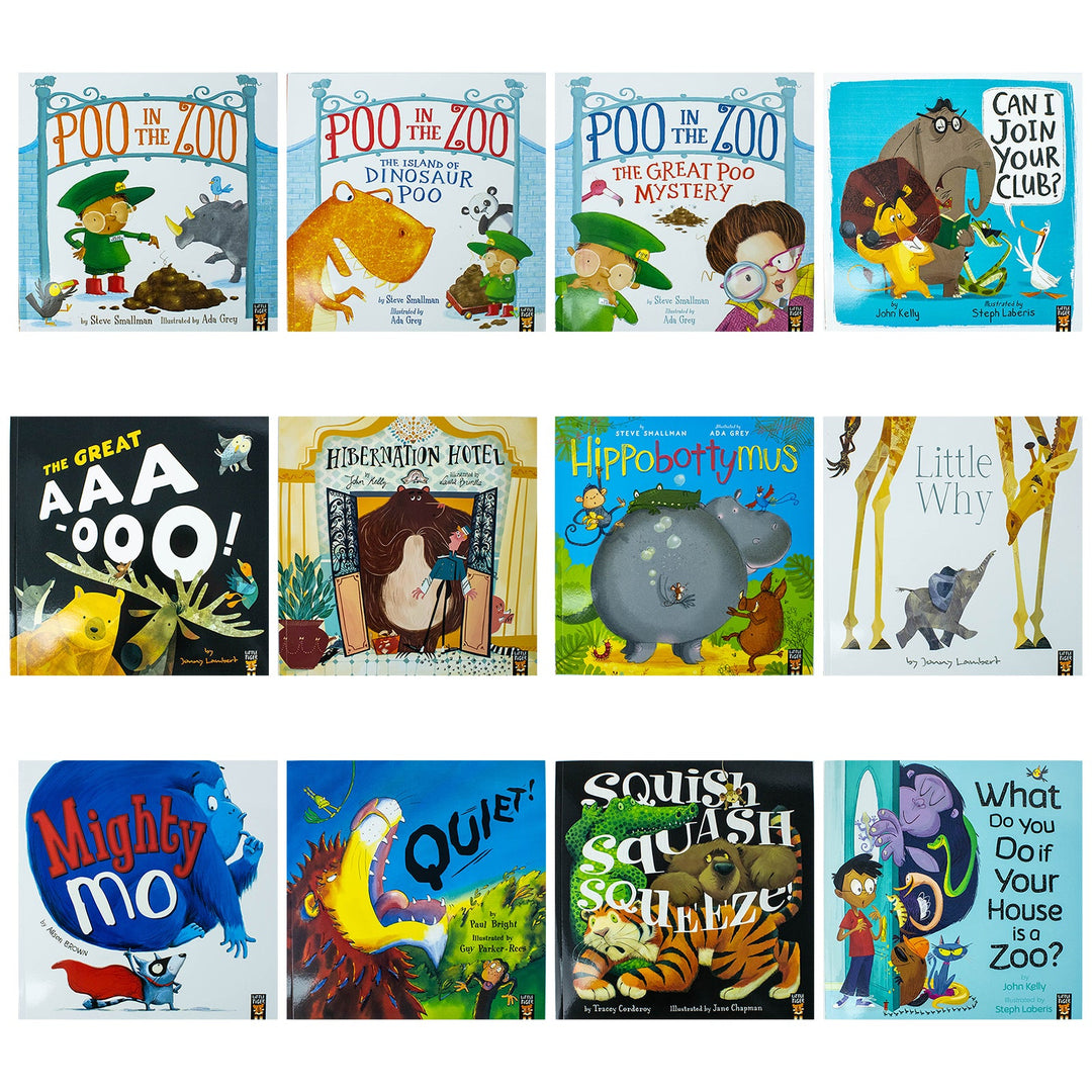 Zoo Series 12 Picture Flat Books Collection Set by Steve Smallman