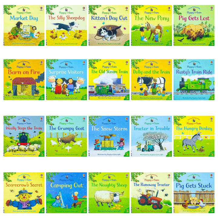 Usborne Farmyard Tales Poppy and Sam Series 20 Books Collection Box Set By Heather Amery