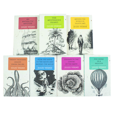 Jules Verne 7 Books Set Collection| Classic Adventure Fiction –Journey to the Centre of the Earth, The Mysterious Island, Five Weeks in a Balloon & More