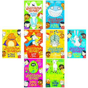 Wigglesbottom Primary 8-Book Collection by Pamela Butchart – Hilarious & Adventurous Children's Stories | Toilet Ghost, Shark in the Pool & More