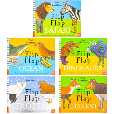 Axel Schefflers Flip Flap Series 5 Books Collection (6-10) (Safari, Ocean, Dinosaurs, Frozen, Forest) | Hardback