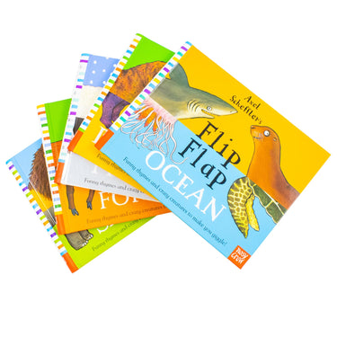 Axel Schefflers Flip Flap Series 5 Books Collection (6-10) (Safari, Ocean, Dinosaurs, Frozen, Forest) | Hardback