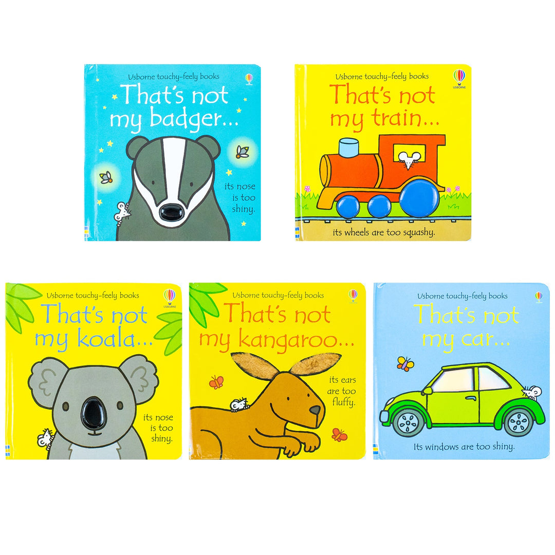 Usborne Touchy Feely Books That's Not my Collection Series 5: 5 Books Set (Train, Koala, Kangaroo, Car, Badger)