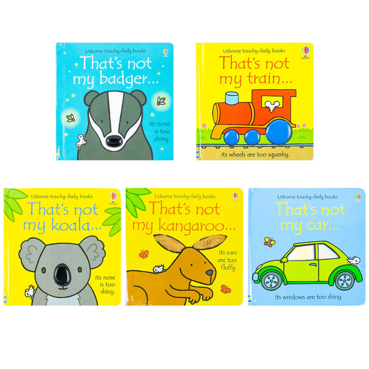 Usborne Touchy Feely Books That's Not my Collection Series 5: 5 Books Set (Train, Koala, Kangaroo, Car, Badger)