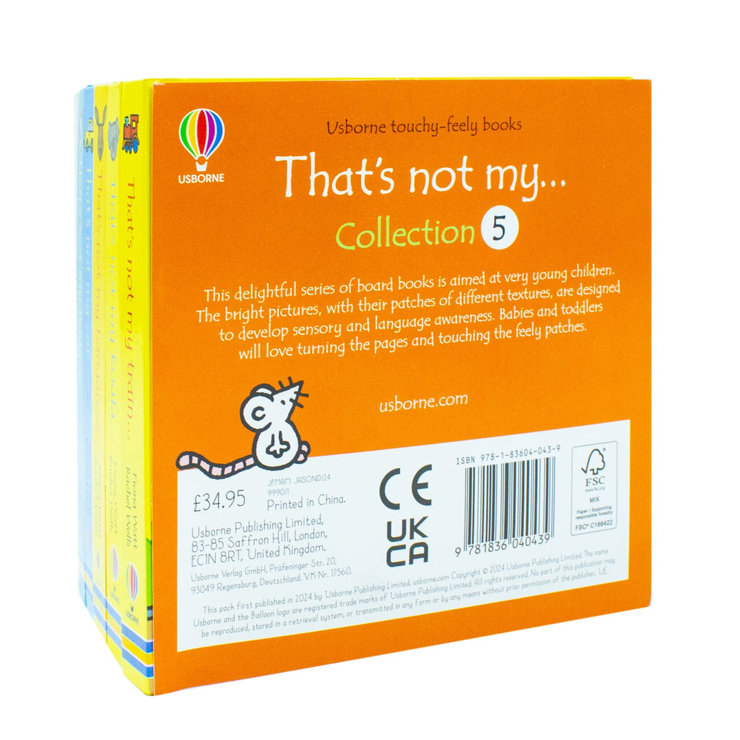 Usborne Touchy Feely Books That's Not my Collection Series 5: 5 Books Set (Train, Koala, Kangaroo, Car, Badger)