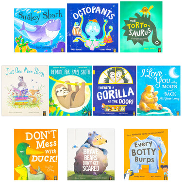 Bear & Friends 10 Picture Books Collection Set (Smiley Shark, Octopants, The Tortosaurus, Just One More Story and More)| Paperback